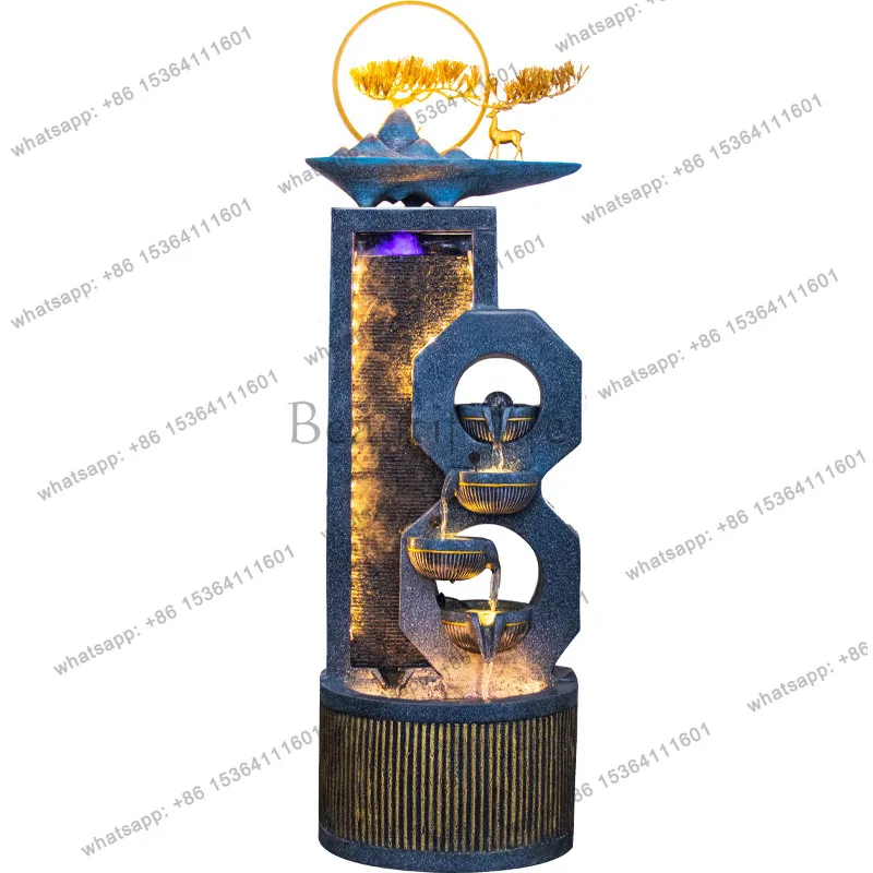 Rockery circulating water landscape modern light luxury floor fountain office living room water curtain wall decoration
Rockery circulating water landscape modern light luxury floor fountain office living room water curtain wall decoration