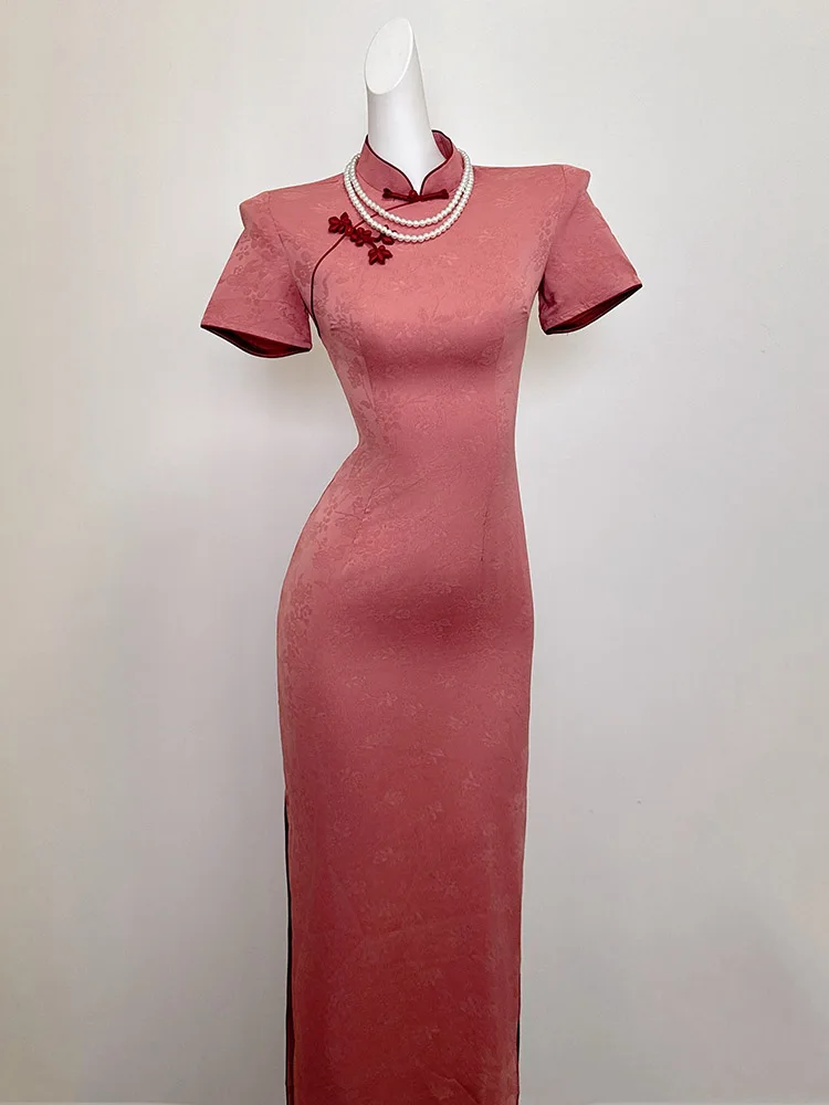 Pink Acetate Embroidered Young Sle New Chinese Dr Women's Workwear Summer Midi Qipao Dr ort Sve Color
Pink Acetate Embroidered Young Sle New Chinese Dr Women's Workwear Summer Midi Qipao Dr ort Sve Color