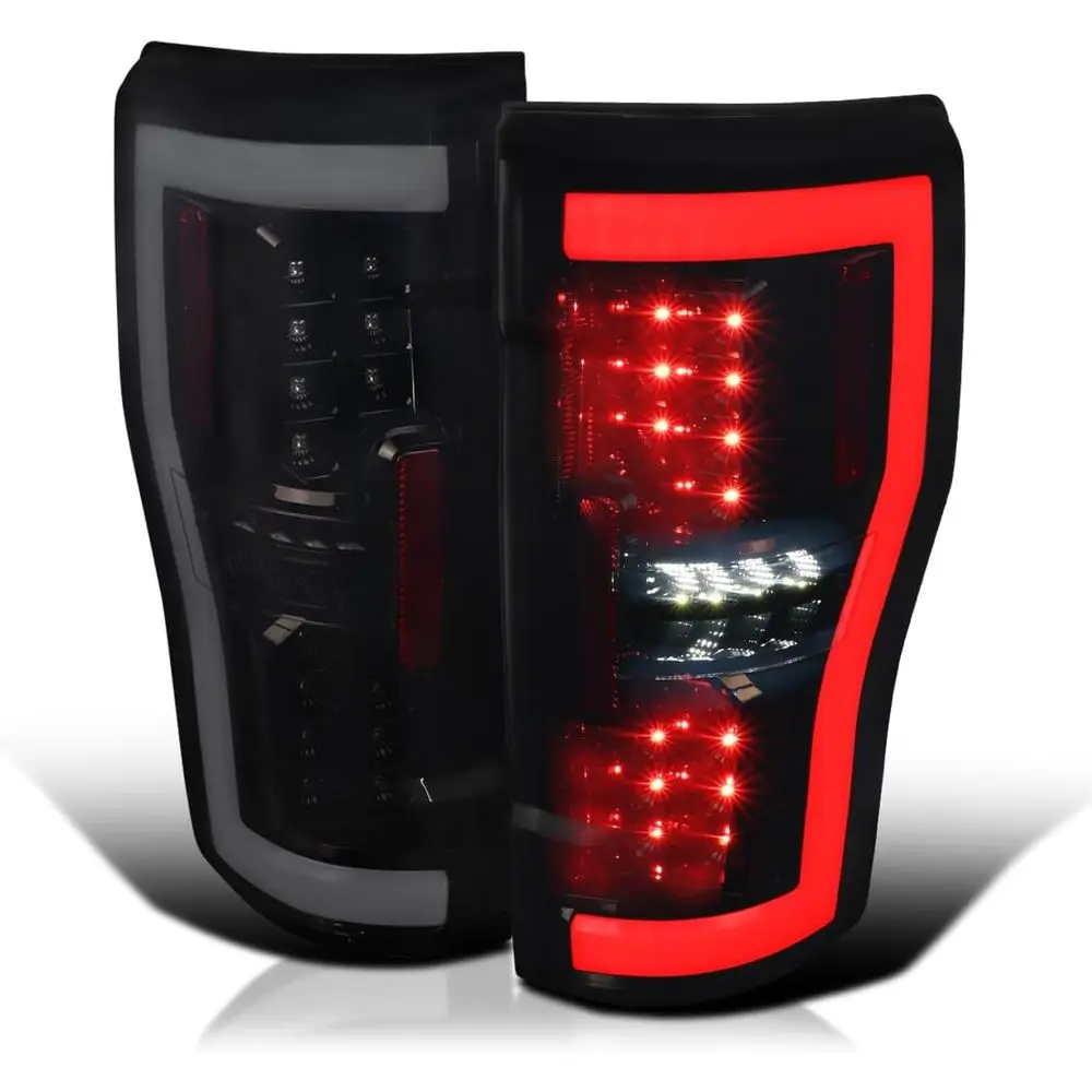 Glossy Black Smoke LED Tail Lights w/White LED Tube Compatible with 2017-2019 Ford F250/350/450/550, Left + Right Pair Tail Lamp
Glossy Black Smoke LED Tail Lights w/White LED Tube Compatible with 2017-2019 Ford F250/350/450/550, Left + Right Pair Tail Lamp