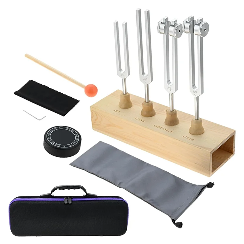 A74K-4Pcs 128Hz OM136.1Hz 256Hz 384Hz Tuning Fork Set With Handbag,Activator And Wooden Sound Box For Healing Meditation Yoga
A74K-4Pcs 128Hz OM136.1Hz 256Hz 384Hz Tuning Fork Set With Handbag,Activator And Wooden Sound Box For Healing Meditation Yoga