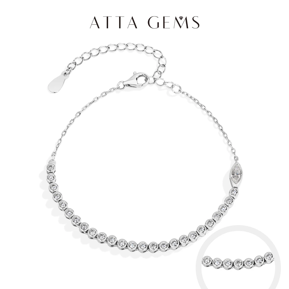 ATTAGEMS Adjustable Moissanite Tennis Bracelet Original Snake Shape S925 Sterling Silver for Women Birthday Gifts Jewelry 16+5cm
ATTAGEMS Adjustable Moissanite Tennis Bracelet Original Snake Shape S925 Sterling Silver for Women Birthday Gifts Jewelry 16+5cm