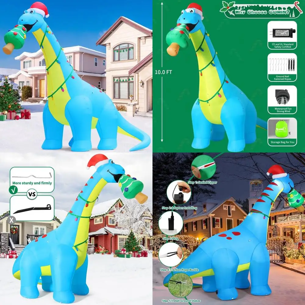 Рождественская уличная надувная елка динозавра со светодиодной подсветкой для внутреннего и двора, газона, садовых украшений
Рождественская уличная надувная елка динозавра со светодиодной подсветкой для внутреннего и двора, газона, садовых украшений