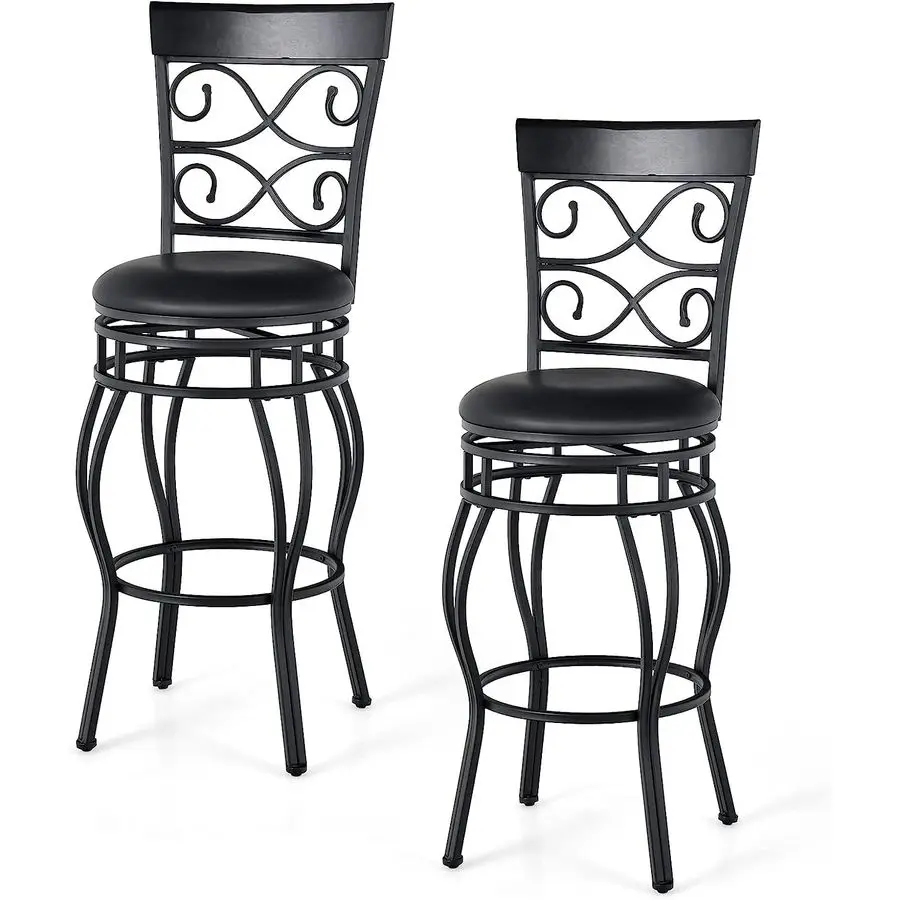 Retro Bar Chairs Set of 2, 360 Degree Swivel Padded Bar Stools Leather Seat Bistro Dining Kitchen Pub Metal Chairs
Retro Bar Chairs Set of 2, 360 Degree Swivel Padded Bar Stools Leather Seat Bistro Dining Kitchen Pub Metal Chairs
