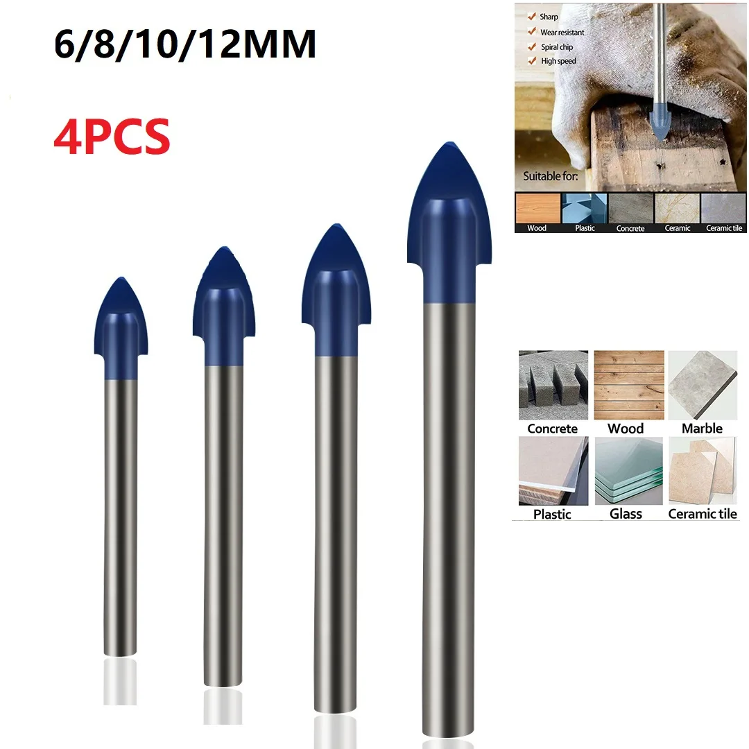 Glass Tile Drill Bit Tungsten Carbide Tipped Cutter Head Titanium Coated 4pcs/kit 6-12mm Accessories Diamond Tip
Glass Tile Drill Bit Tungsten Carbide Tipped Cutter Head Titanium Coated 4pcs/kit 6-12mm Accessories Diamond Tip
