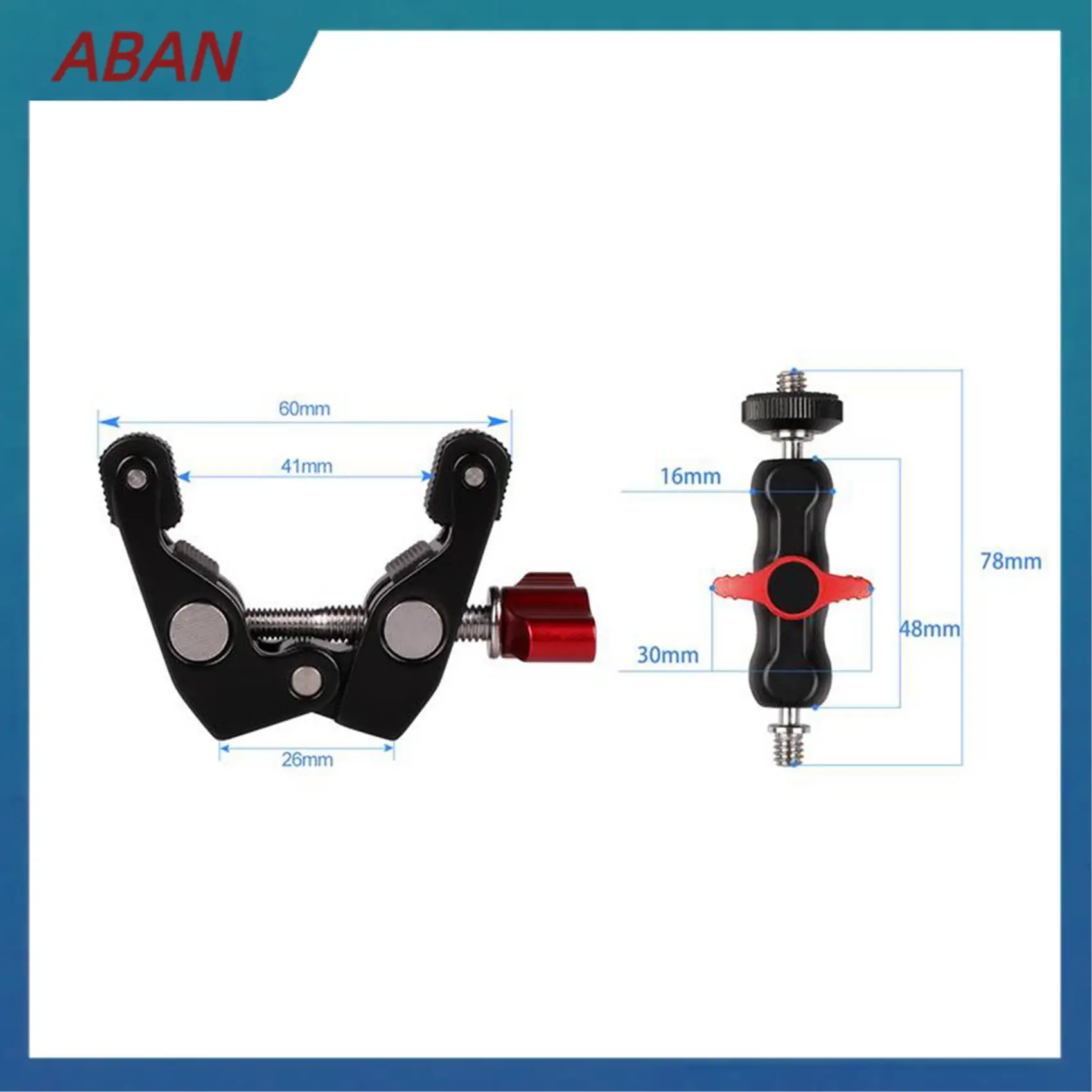 ABAN 11 Inch Friction Articulating Magic Arm + Super Clamp Crab Plier Clip & Magic Arm Double Hot Shoe Ball Head Crab Claw
ABAN 11 Inch Friction Articulating Magic Arm + Super Clamp Crab Plier Clip & Magic Arm Double Hot Shoe Ball Head Crab Claw