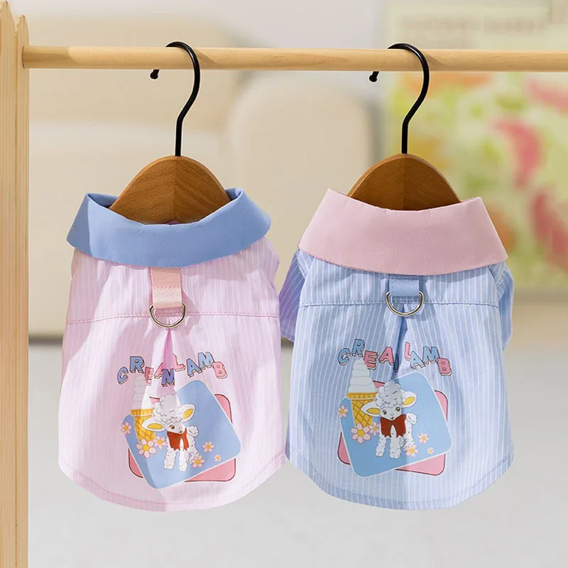 Pet Dog Striped Cartoon Traction Shirt Teddy Thin Spring Polo Neck Bottom Shirt Bichon Frise Cartoon Open Button Shirt
Pet Dog Striped Cartoon Traction Shirt Teddy Thin Spring Polo Neck Bottom Shirt Bichon Frise Cartoon Open Button Shirt