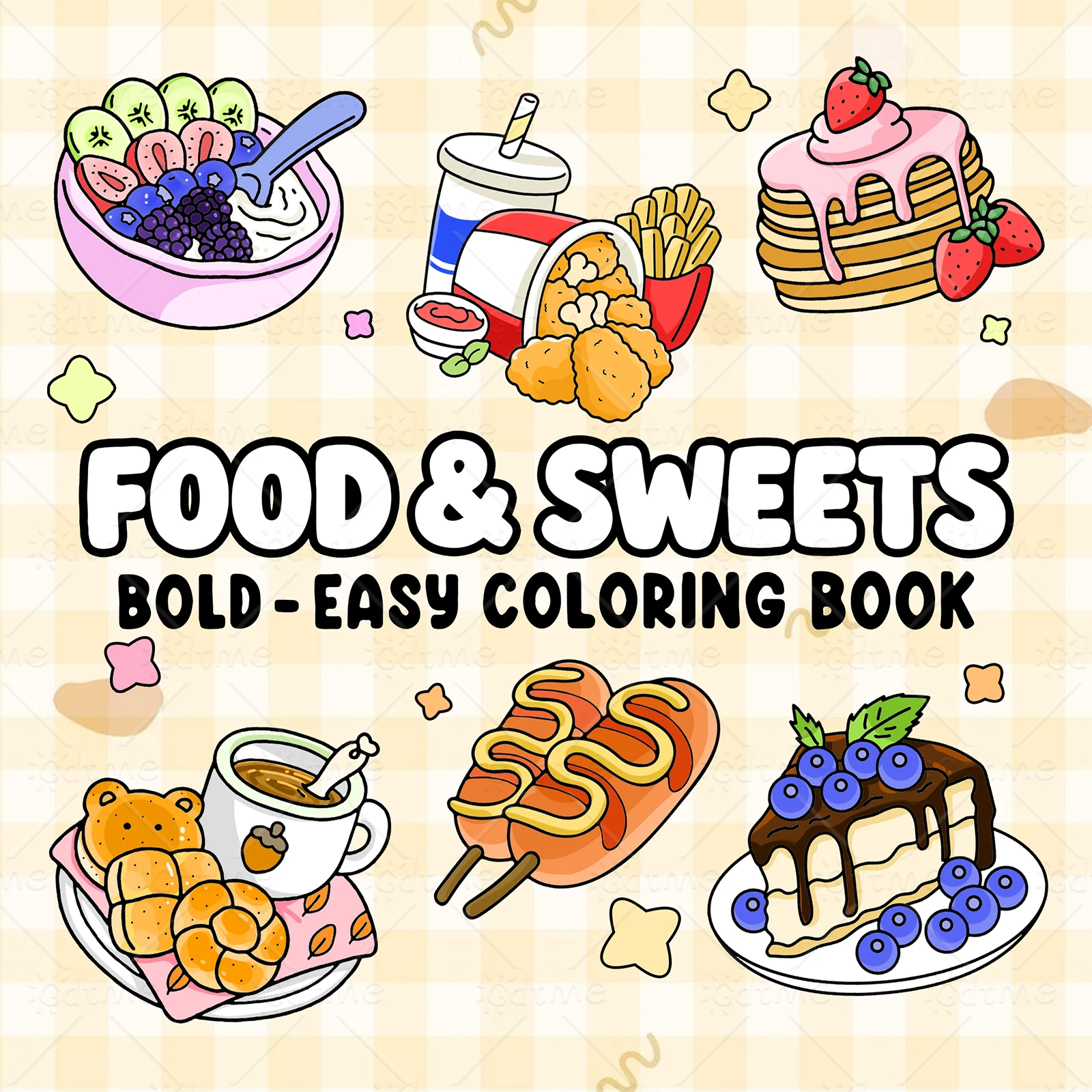 FOOD SWEETS Bold-easy Patterns Coloring Book for Adults Cute Drawing Book Perfect Gift for Party and Birthday
FOOD SWEETS Bold-easy Patterns Coloring Book for Adults Cute Drawing Book Perfect Gift for Party and Birthday
