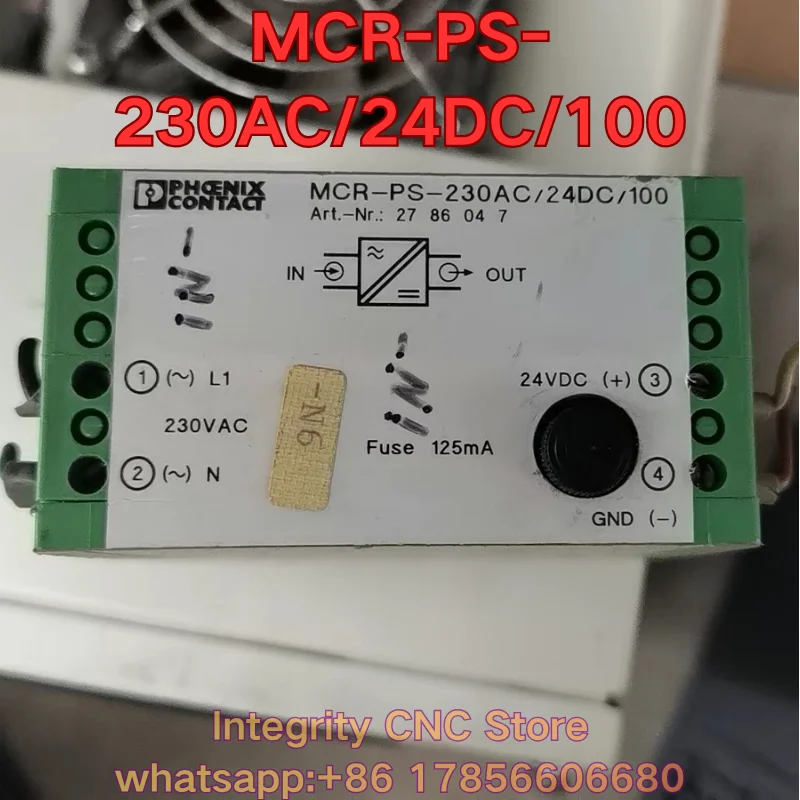 Second-hand MCR-PS-230AC/24DC/100 module function test is normal 2786047
Second-hand MCR-PS-230AC/24DC/100 module function test is normal 2786047