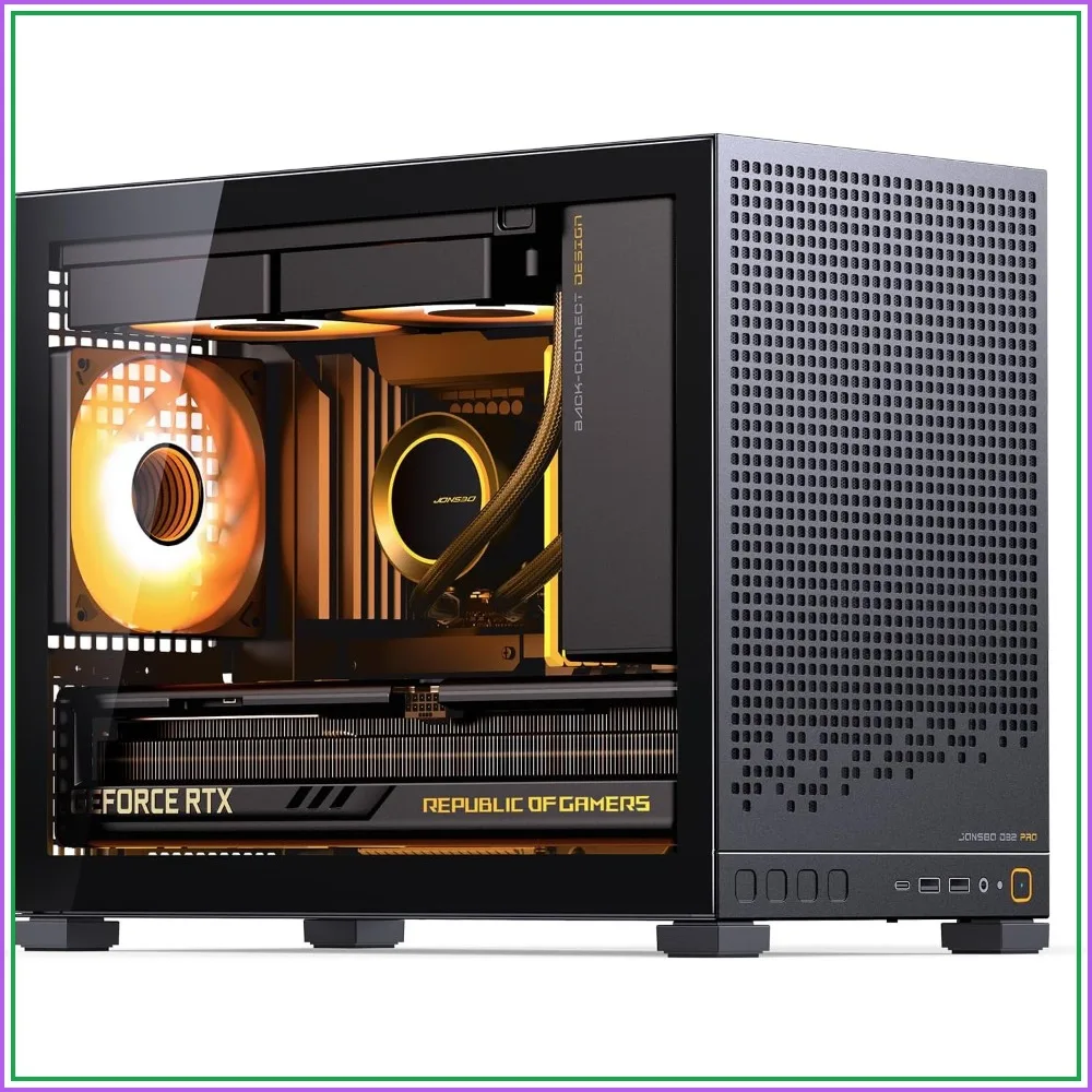 Micro-ATX PC Case, 24L High Compatibility, Support BTF MB, 365mm GPU, ATX PSU, USB3.2, Black
Micro-ATX PC Case, 24L High Compatibility, Support BTF MB, 365mm GPU, ATX PSU, USB3.2, Black