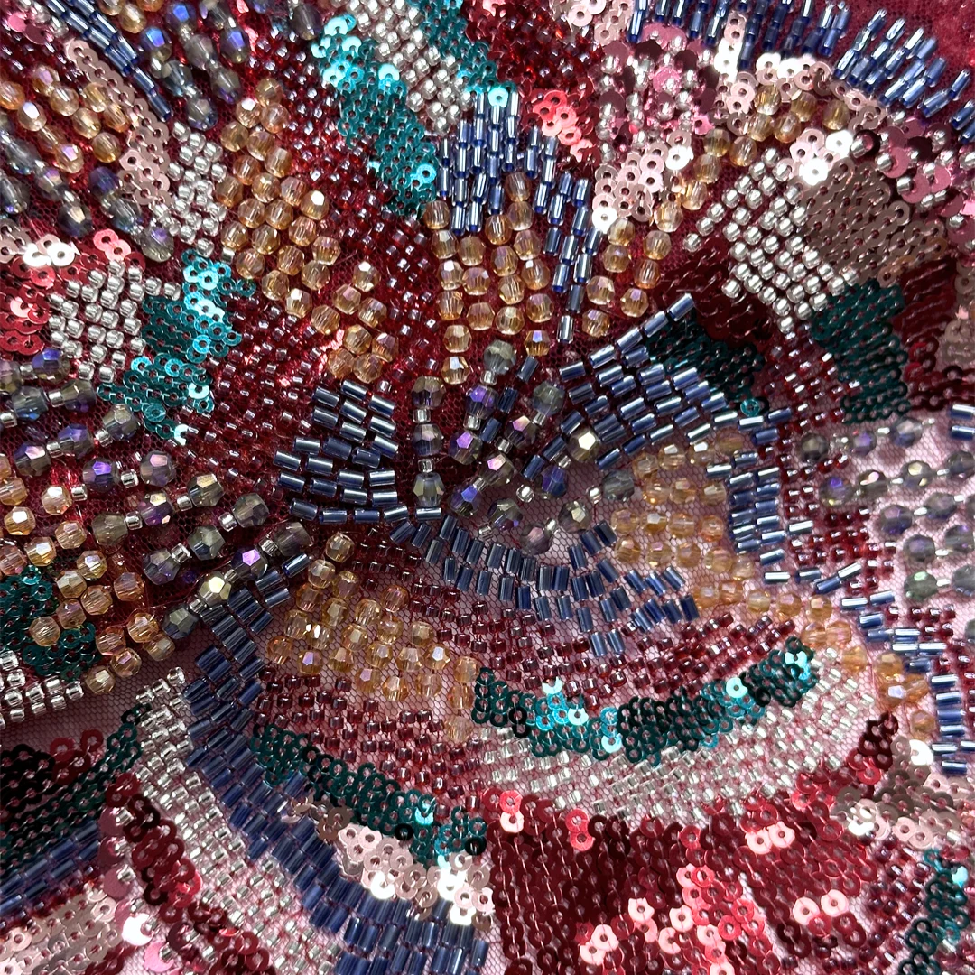 Lastest African Beaded Lace Fabric Colorful Sequins Tube Bead Floral Embroidery French Tulle Mesh For Wedding Party Dress Sewing
Lastest African Beaded Lace Fabric Colorful Sequins Tube Bead Floral Embroidery French Tulle Mesh For Wedding Party Dress Sewing