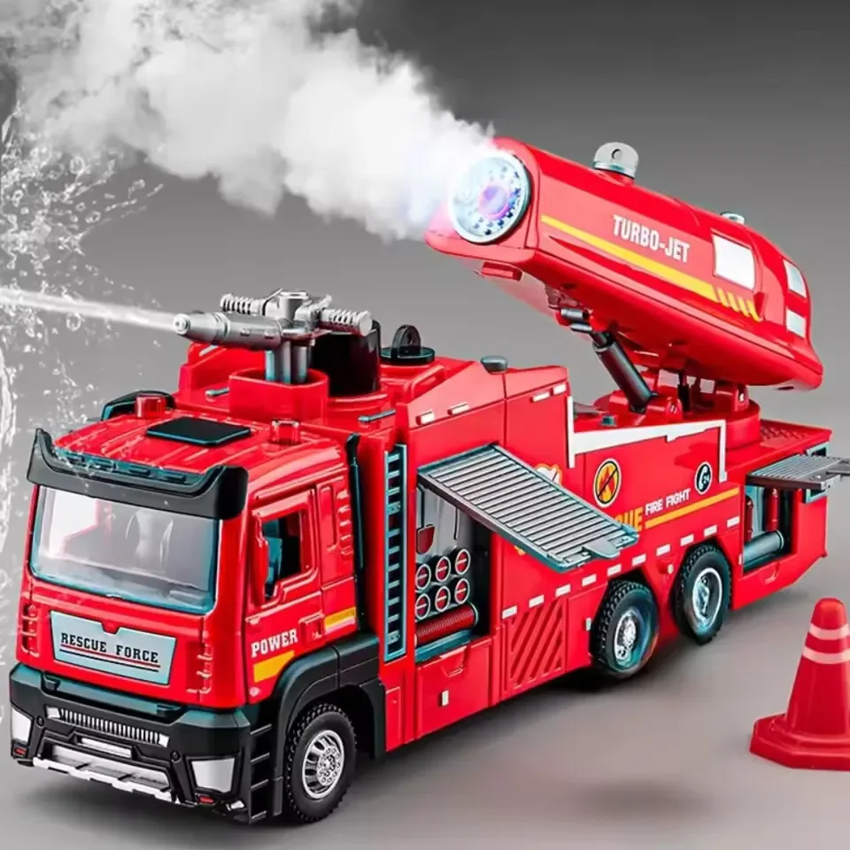 1/32 Scale Water Spray Fire Truck Model Ladder Trucks Toy Car Sound Light Pull Back Doors Opened Vehicle Collection Boys Gifts
1/32 Scale Water Spray Fire Truck Model Ladder Trucks Toy Car Sound Light Pull Back Doors Opened Vehicle Collection Boys Gifts