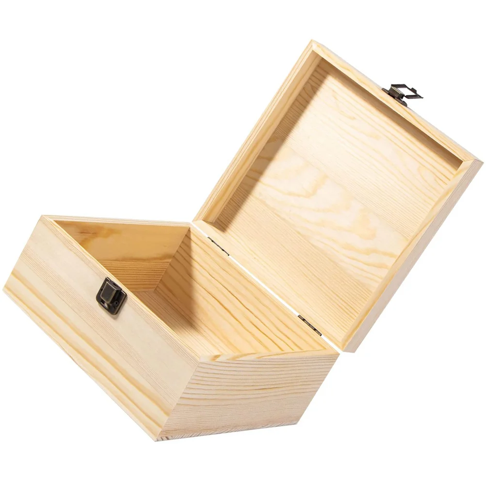 Unfinished Wooden Storage Box Natural Wood Locking Desktop Holder Jewelry Organizer DIY Decorative Container for Rings Watches
Unfinished Wooden Storage Box Natural Wood Locking Desktop Holder Jewelry Organizer DIY Decorative Container for Rings Watches