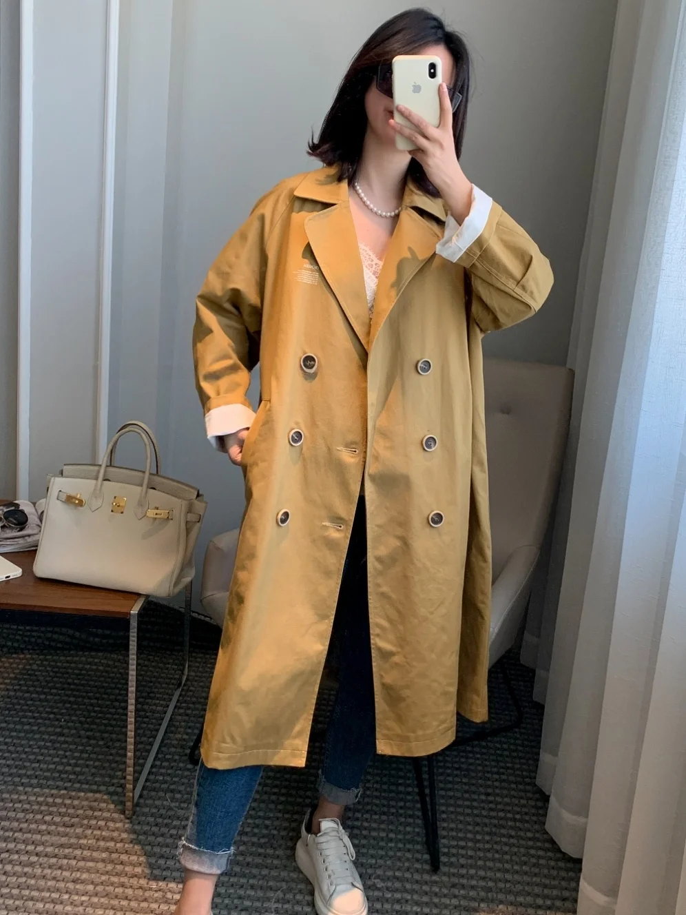 Женское длинное пальто свободного кроя из чистого хлопка на весну-осень, двубортное, на пуговицах, повседневное, для работы и прогулок, от бренда Ele
Женское длинное пальто свободного кроя из чистого хлопка на весну-осень, двубортное, на пуговицах, повседневное, для работы и прогулок, от бренда Ele