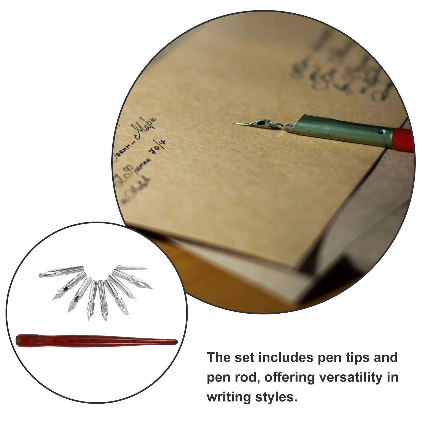 1 Set Novelty Dip Multi-Function Dipping Calligraphy Pen With Replaceable Nibs Lightweight Vintage Signature Pen For 
1 Set Novelty Dip Multi-Function Dipping Calligraphy Pen With Replaceable Nibs Lightweight Vintage Signature Pen For