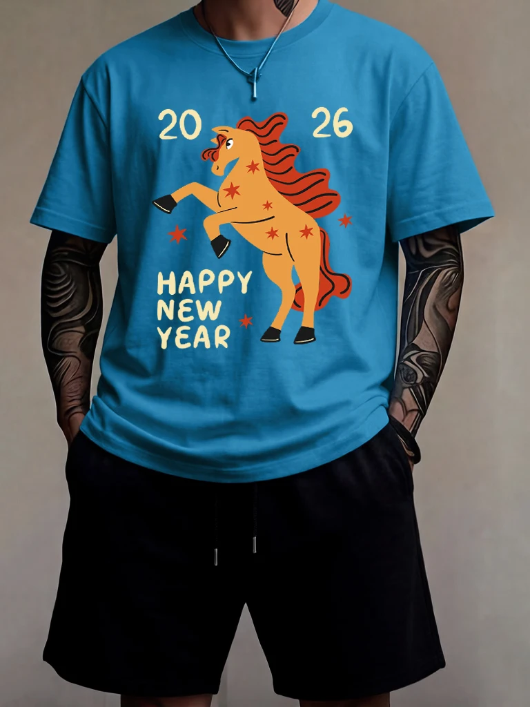 2026 Happy New Year Design Man'S Drawstring Summer Short Pants Beach Running T Shirts Set Cotton Soft Fashion Tops Loose Clothes
2026 Happy New Year Design Man'S Drawstring Summer Short Pants Beach Running T Shirts Set Cotton Soft Fashion Tops Loose Clothes