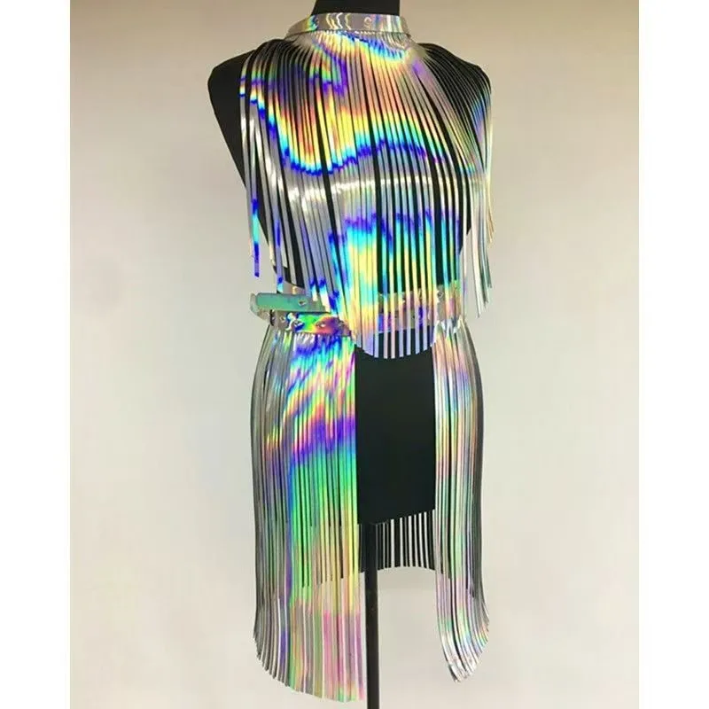 Concert Shiny Tassel Reflective Dress Belt Fashion Sexy Adult Women Role Play Leather Tassel Girl Group Stage Performance Set
Concert Shiny Tassel Reflective Dress Belt Fashion Sexy Adult Women Role Play Leather Tassel Girl Group Stage Performance Set