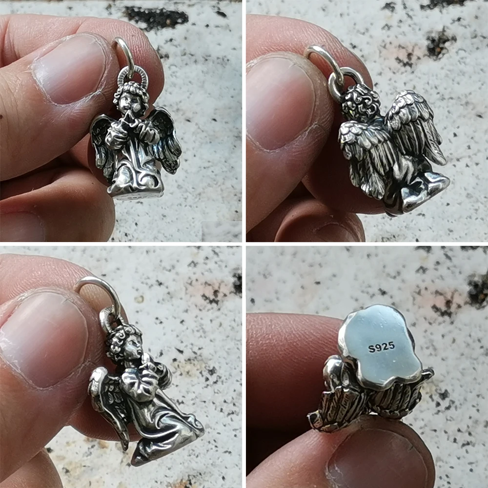 925 Sterling Silver Charms Cute Little Praying Angel Pendant TA368 BZ
925 Sterling Silver Charms Cute Little Praying Angel Pendant TA368 BZ