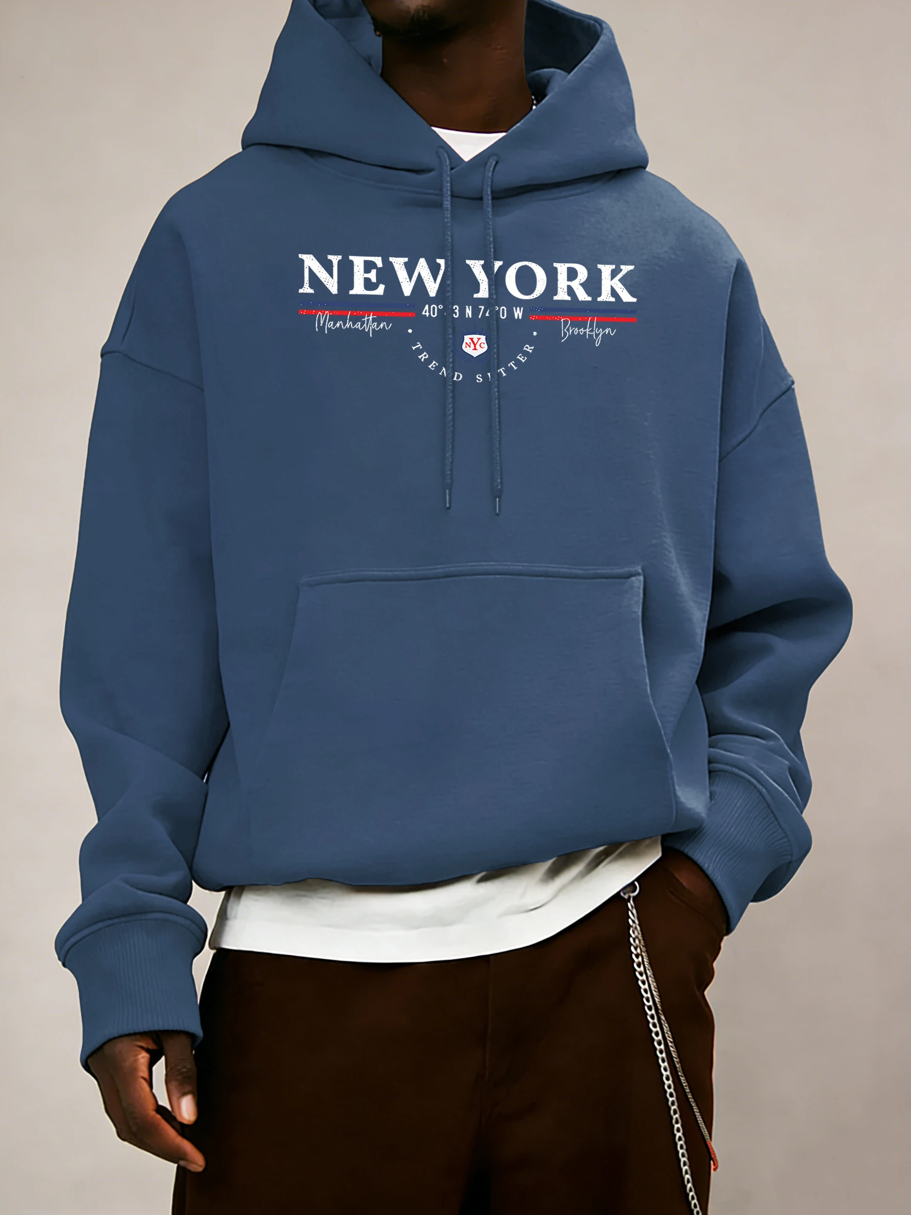 Мужская толстовка с капюшоном New York Manhattan Brooklyn Trend Setter, повседневный спортивный костюм с карманами, свободный пуловер в стиле хип-хоп, осенний флисовый простой топ
Мужская толстовка с капюшоном New York Manhattan Brooklyn Trend Setter, повседневный спортивный костюм с карманами, свободный пуловер в стиле хип-хоп, осенний флисовый простой топ