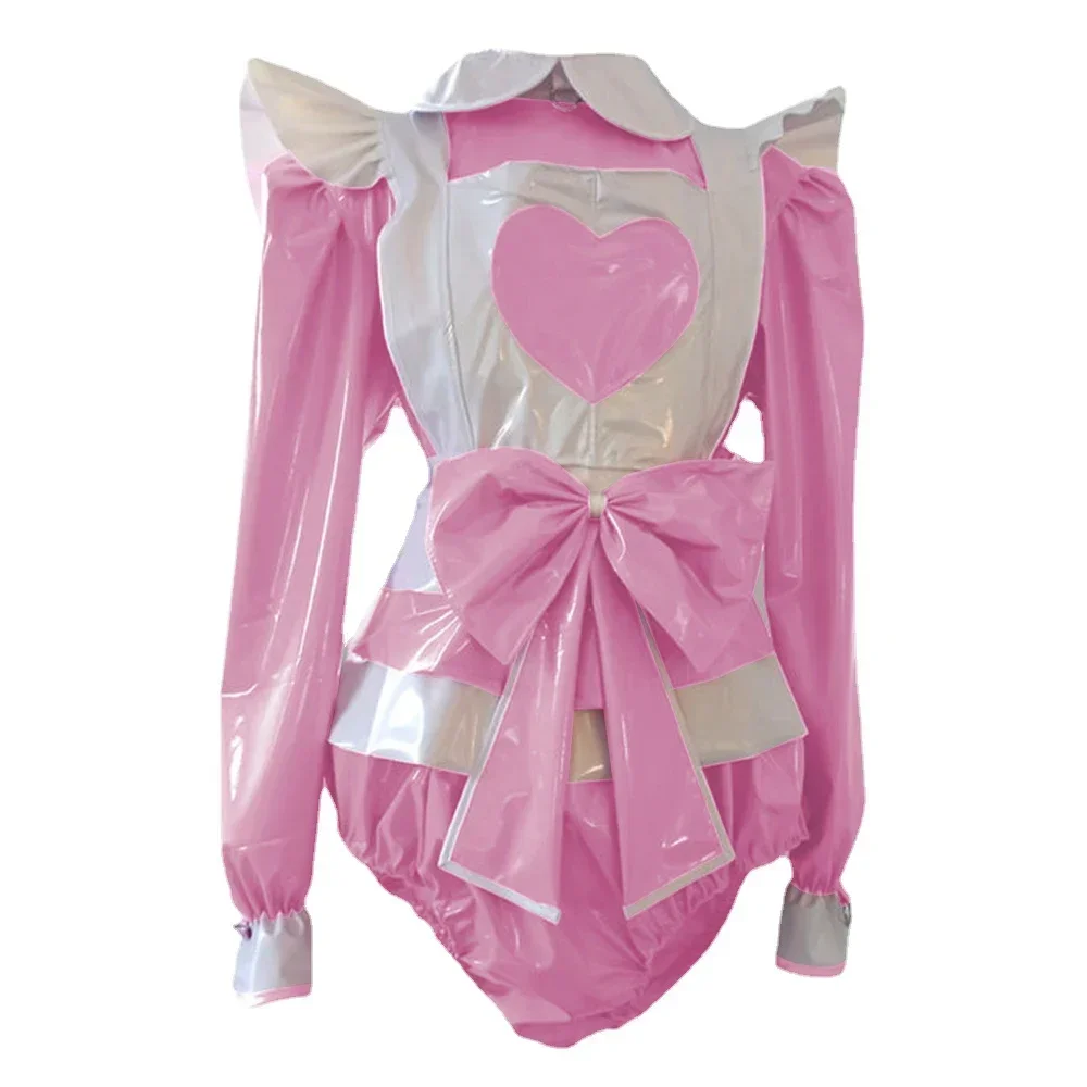 Sexy Long Sleeve Bodysuits Maid Uniforms Faux Latex Bodysuits with Big Bow Apron Cosplay Costume Cute Japanese High Cut Bodysuit
Sexy Long Sleeve Bodysuits Maid Uniforms Faux Latex Bodysuits with Big Bow Apron Cosplay Costume Cute Japanese High Cut Bodysuit