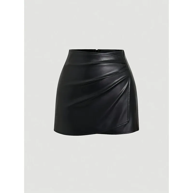 PU Leather A-Line Skirt with Pleats Women's Spring Fashion Mid-Calf Length Feminine Skirts Elegant Casual Outerwear
PU Leather A-Line Skirt with Pleats Women's Spring Fashion Mid-Calf Length Feminine Skirts Elegant Casual Outerwear