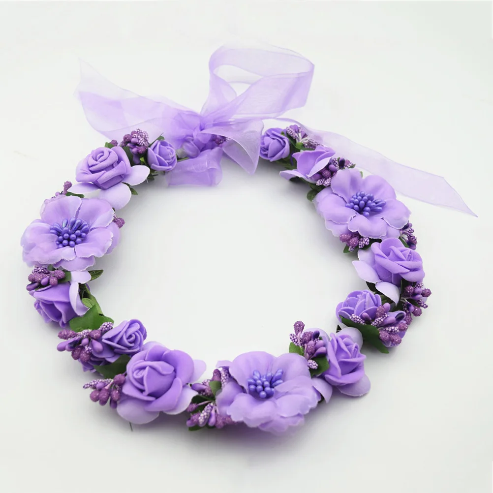 Floral Headband with Adjustable Ribbon Elegant Sweet Design for Wedding Bridal Bridesmaid Beach Party Photo Prop Purple
Floral Headband with Adjustable Ribbon Elegant Sweet Design for Wedding Bridal Bridesmaid Beach Party Photo Prop Purple