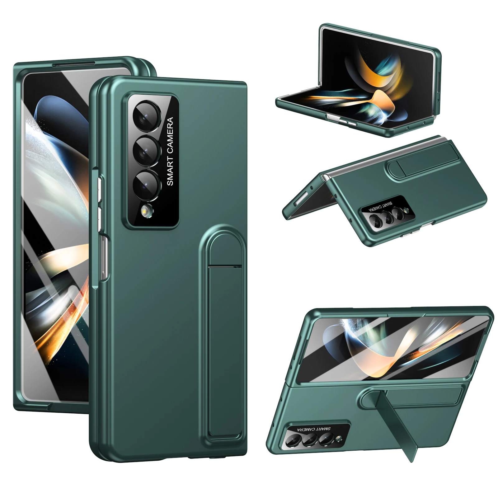 For Samsung Galaxy Z Fold 3 4 5G Case Green Stand Holder Full Cover With Front Protector Film fashion Mobile Phone Cover
For Samsung Galaxy Z Fold 3 4 5G Case Green Stand Holder Full Cover With Front Protector Film fashion Mobile Phone Cover