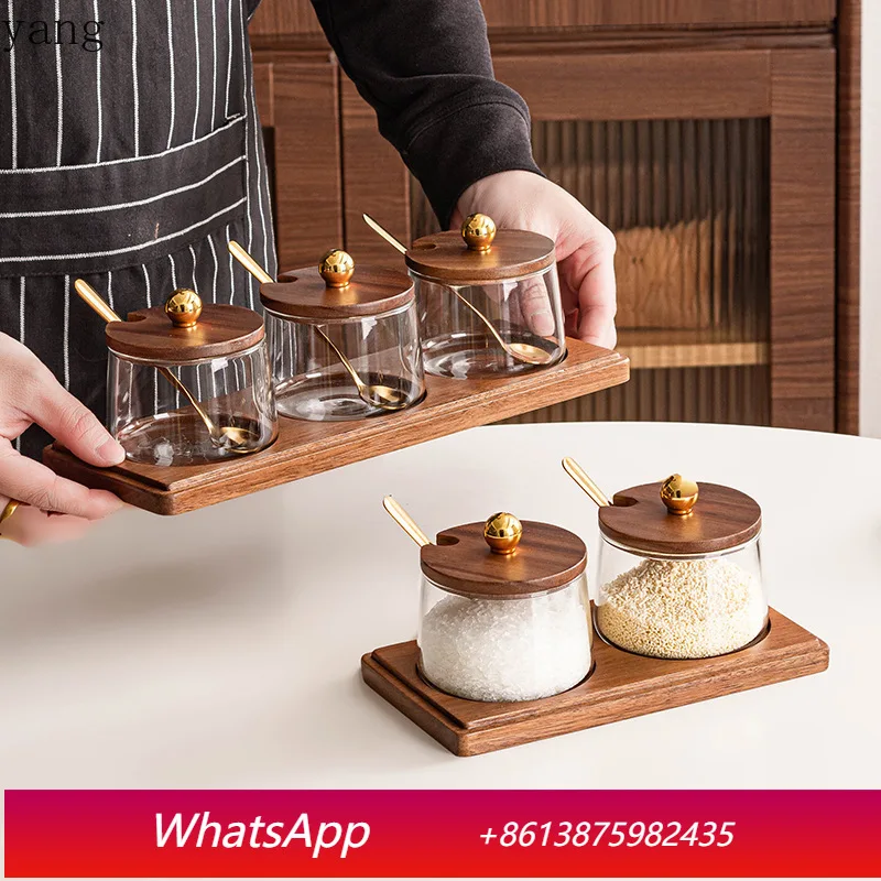 LH kitchen glass seasoning jar seasoning box set household three-piece seasoning bottle
LH kitchen glass seasoning jar seasoning box set household three-piece seasoning bottle