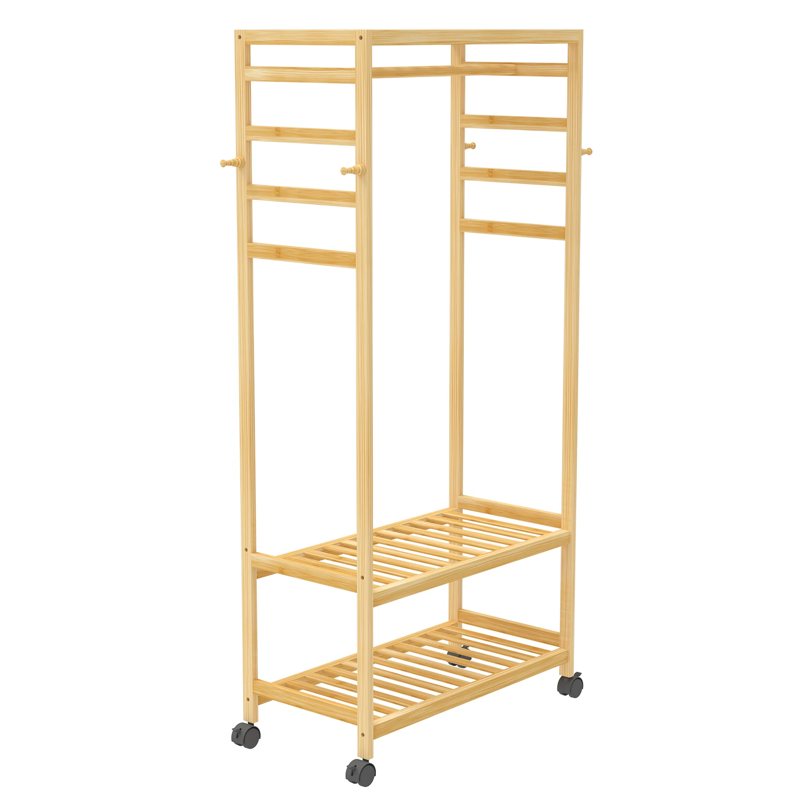 Bamboo Garment Coat Rack Clothes Hanging Rack Organizer with Wheels
Bamboo Garment Coat Rack Clothes Hanging Rack Organizer with Wheels