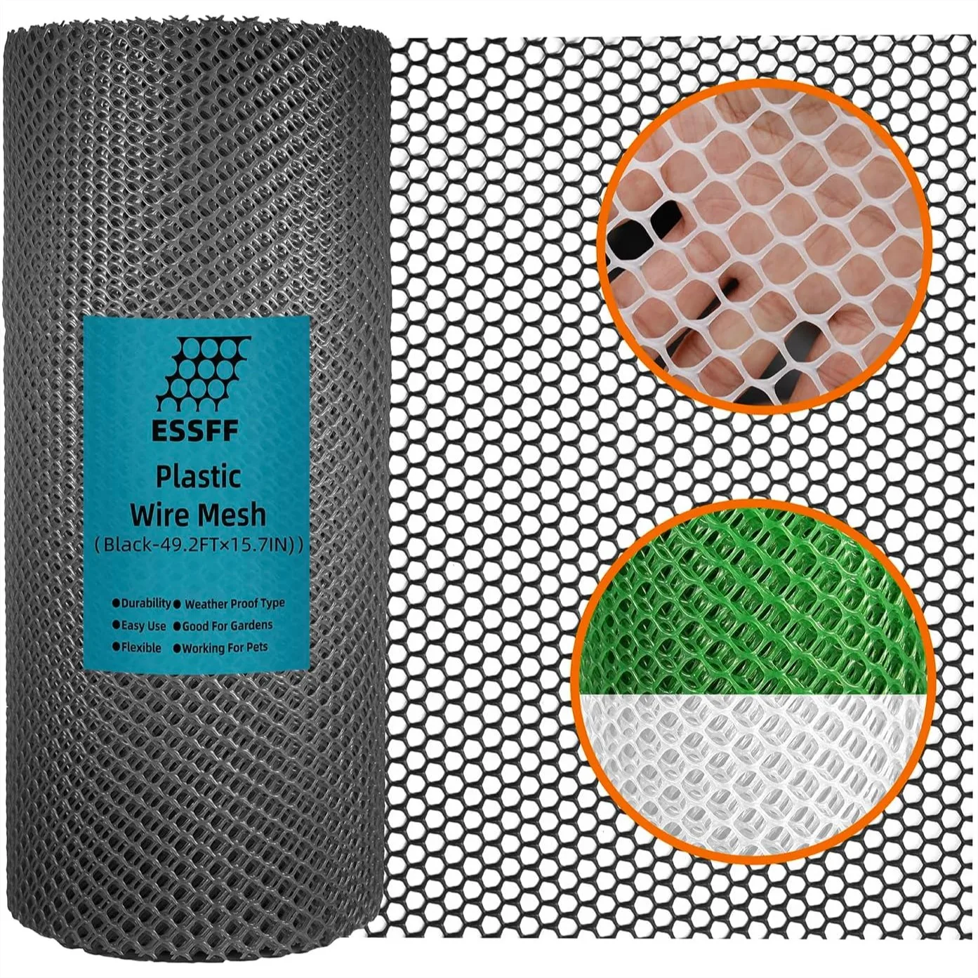 Black Plastic Netting 15.7in x 49.2ft Roll, Multi-Use Decorative Fence for Poultry, Dogs, Rabbits, Chicken and Snake Barrier
Black Plastic Netting 15.7in x 49.2ft Roll, Multi-Use Decorative Fence for Poultry, Dogs, Rabbits, Chicken and Snake Barrier