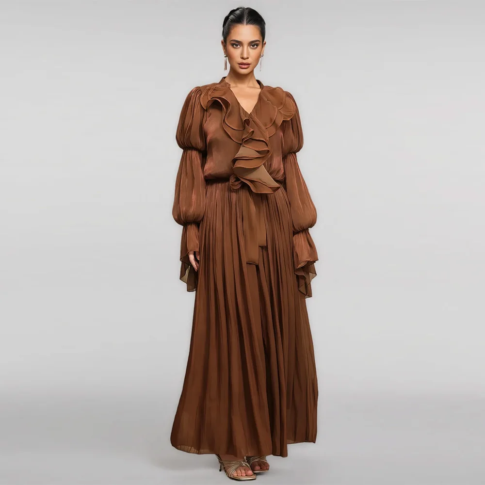 V-Neck Long Sleeves Evening Dress Customized High Quality A-Line Bespoke Occasion Gowns Zipper Back Floor Length Party Dress
V-Neck Long Sleeves Evening Dress Customized High Quality A-Line Bespoke Occasion Gowns Zipper Back Floor Length Party Dress