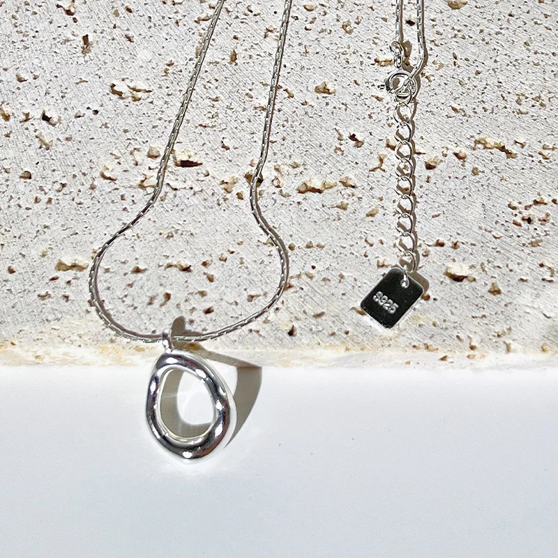 New Fashion 925 Sterling Silver Simple Ring Circle Geometric Punk Pendant Necklace for Women Girl Jewelry Dropship Wholesale
New Fashion 925 Sterling Silver Simple Ring Circle Geometric Punk Pendant Necklace for Women Girl Jewelry Dropship Wholesale