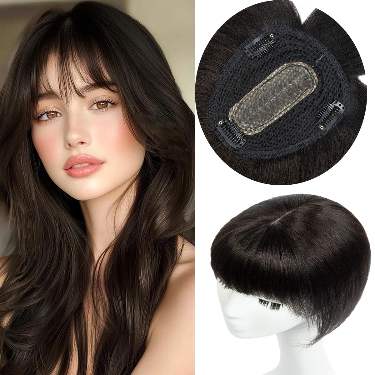 Накладные челки из натуральных волос 10 дюймов для женщин с редеющими прядями на макушке, реалистичная линия кожи головы
Накладные челки из натуральных волос 10 дюймов для женщин с редеющими прядями на макушке, реалистичная линия кожи головы