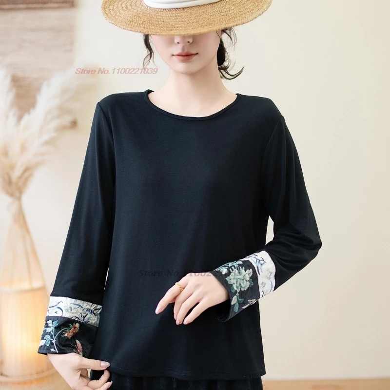 2026 national flower embroidery o-neck folk shirt retro undershirt hanfu tops vintage loose shirt traditional ethnic base shirt
2026 national flower embroidery o-neck folk shirt retro undershirt hanfu tops vintage loose shirt traditional ethnic base shirt