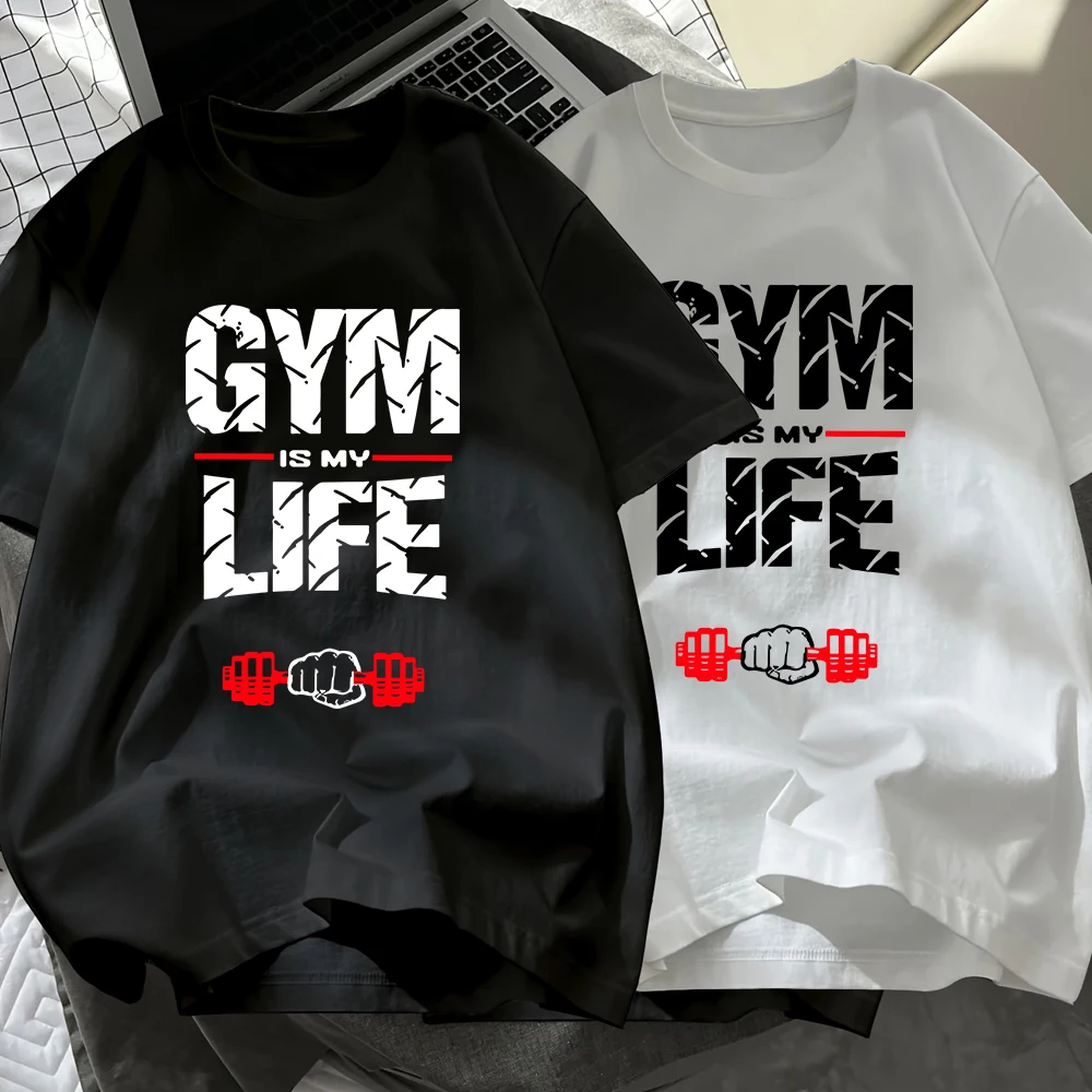 Gym Is My Life Prints Mens T-Shirts Cotton Summer O-Neck Short Sleeve Black White Set Tops Soft Oversized T Shirt Casual Clothes
Gym Is My Life Prints Mens T-Shirts Cotton Summer O-Neck Short Sleeve Black White Set Tops Soft Oversized T Shirt Casual Clothes