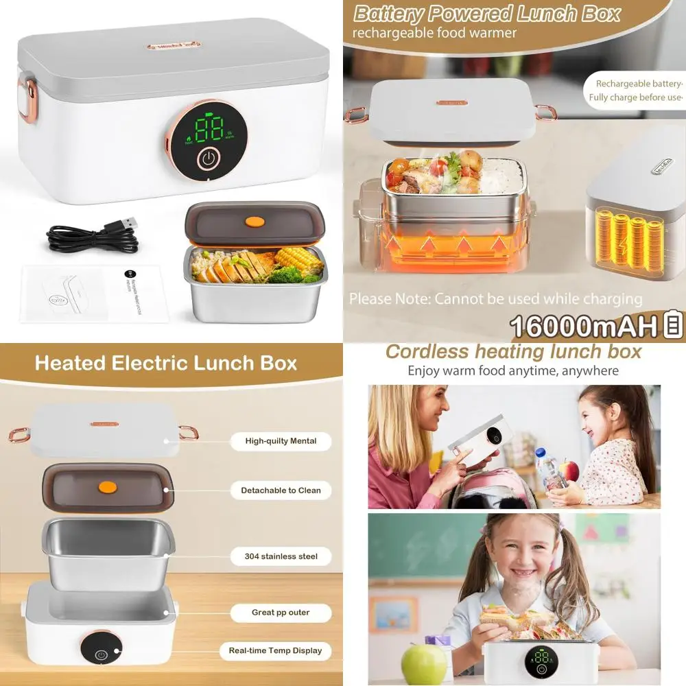 Портативный электрический ланч-бокс объемом 1 л с автоматическим подогревом и аккумулятором емкостью 16000 мАч для автомобиля, офиса, путешествий и на открытом воздухе
Портативный электрический ланч-бокс объемом 1 л с автоматическим подогревом и аккумулятором емкостью 16000 мАч для автомобиля, офиса, путешествий и на открытом воздухе