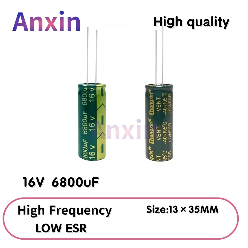 5PCS 16V6800uF Aluminum Capacitor, High Frequency Low ESR 105°C Radial for Power Supply/Solar Inverter Size: 13×35MM
5PCS 16V6800uF Aluminum Capacitor, High Frequency Low ESR 105°C Radial for Power Supply/Solar Inverter Size: 13×35MM