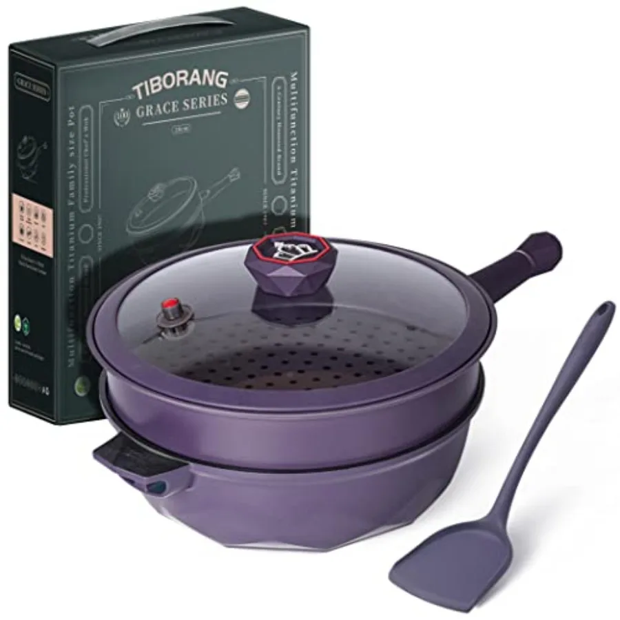 11 Inch Nonstick Frying Pan with Lid, 8-in-1 Multipurpose Cookware, 5 Qt Deep Sauté Pan Skillet with Steamer, PFOA-Free, Dishwa
11 Inch Nonstick Frying Pan with Lid, 8-in-1 Multipurpose Cookware, 5 Qt Deep Sauté Pan Skillet with Steamer, PFOA-Free, Dishwa