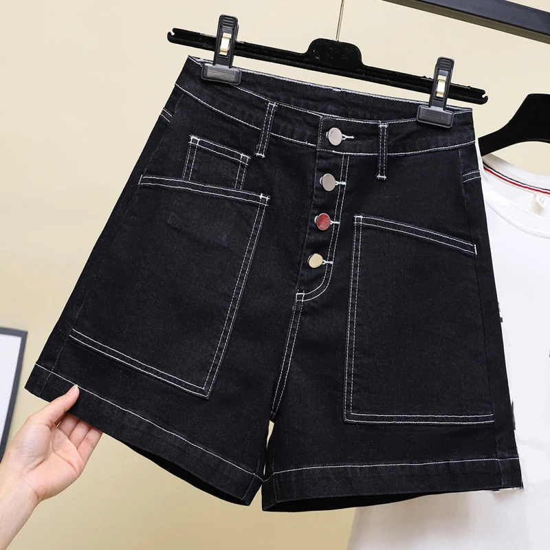 2023 Large Denim Short New Summer Women's Personalized Single Breasted Design Casual Fashion Elastic Straight Leg Shorts Trend
2023 Large Denim Short New Summer Women's Personalized Single Breasted Design Casual Fashion Elastic Straight Leg Shorts Trend