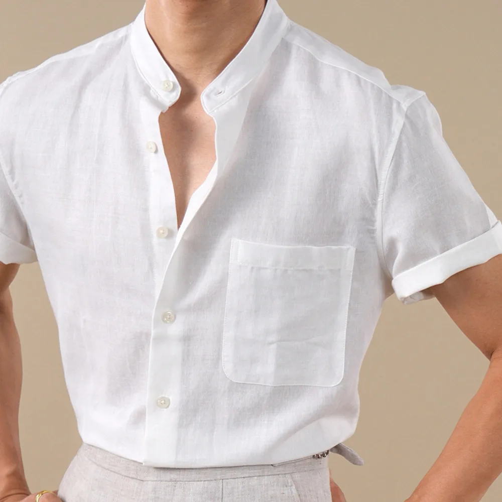 Chinese Style Cotton-Linen Blend Short-Sleeve Shirt For Men 2026 Summer Stand Collar Breathable Casual Versatile Men's Shirt
Chinese Style Cotton-Linen Blend Short-Sleeve Shirt For Men 2026 Summer Stand Collar Breathable Casual Versatile Men's Shirt