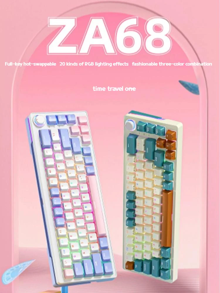 Mini Mechanical Keyboard 68-key Pbt Keycap Rgb Wired Wireless Bluetooth 2.4g Hot Plug Esports Game Keyboard Za68
Mini Mechanical Keyboard 68-key Pbt Keycap Rgb Wired Wireless Bluetooth 2.4g Hot Plug Esports Game Keyboard Za68