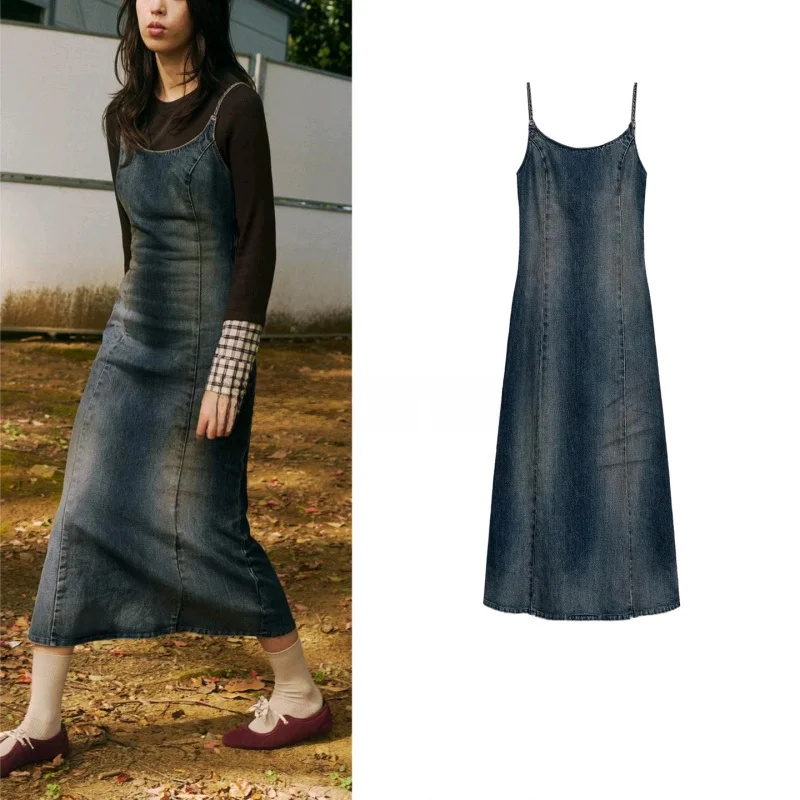 Осенне-зимняя женская джинсовая юбка миди с круглым вырезом, эффектом потертости, декоративной строчкой и повседневным кроем А-силуэта
Осенне-зимняя женская джинсовая юбка миди с круглым вырезом, эффектом потертости, декоративной строчкой и повседневным кроем А-силуэта