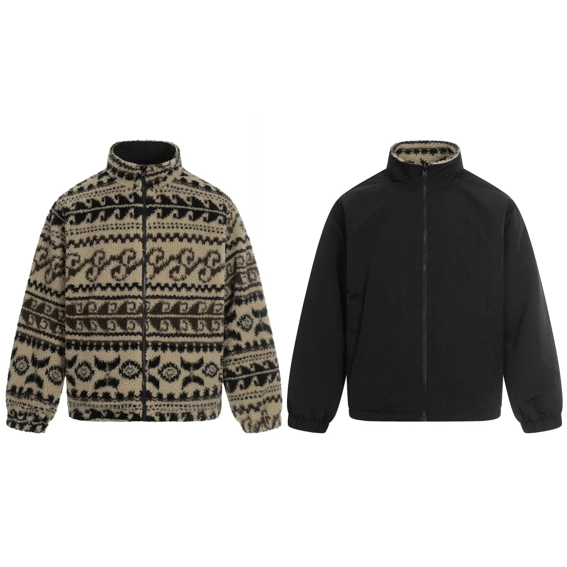 Double-Sided American Retro Fce Lined Jaet Zipper Collar Warm Outerwear for Men And Women Design Sensation Polyester Fabric
Double-Sided American Retro Fce Lined Jaet Zipper Collar Warm Outerwear for Men And Women Design Sensation Polyester Fabric