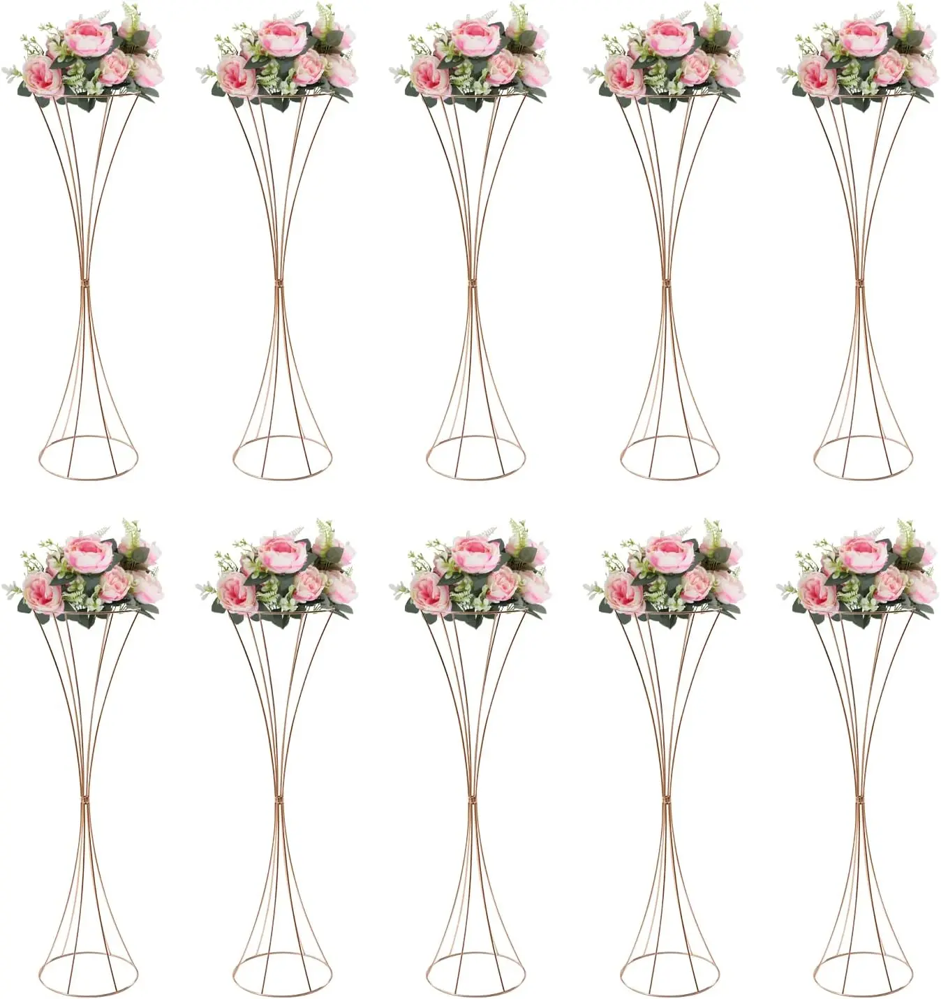 10 Pcs Gold Centerpieces Wedding Table Vase, 31.5 Inch Tall Trumpet Vase, Road Lead
10 Pcs Gold Centerpieces Wedding Table Vase, 31.5 Inch Tall Trumpet Vase, Road Lead