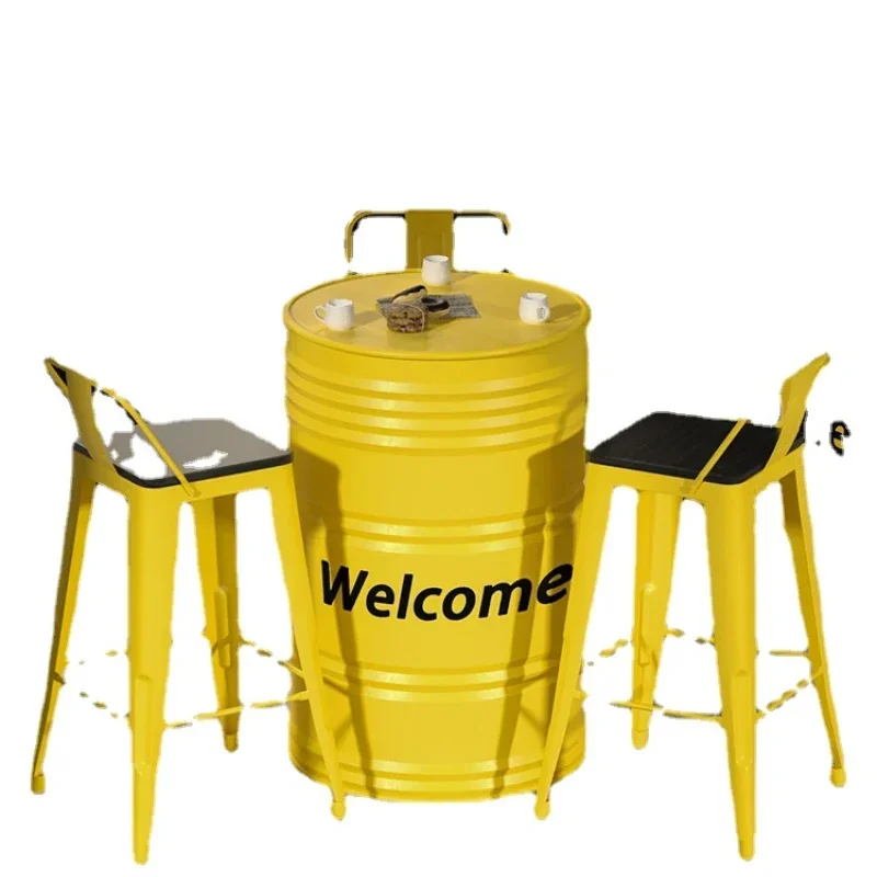 1Industrial style table chair combination coffee shop chair personalized gasoline barrel negotiation card seat
1Industrial style table chair combination coffee shop chair personalized gasoline barrel negotiation card seat