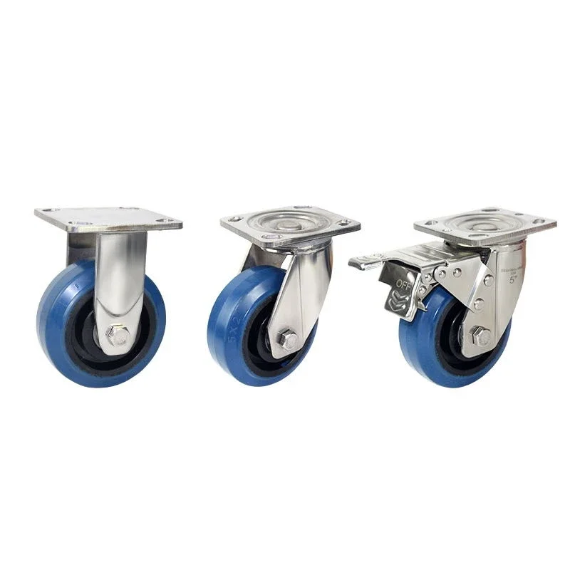 5INCH Swivel with doulbe total brake Heavy Duty STAINLESS STEEL 304 blue rubber mute silent Protect the floor caster wheels
5INCH Swivel with doulbe total brake Heavy Duty STAINLESS STEEL 304 blue rubber mute silent Protect the floor caster wheels