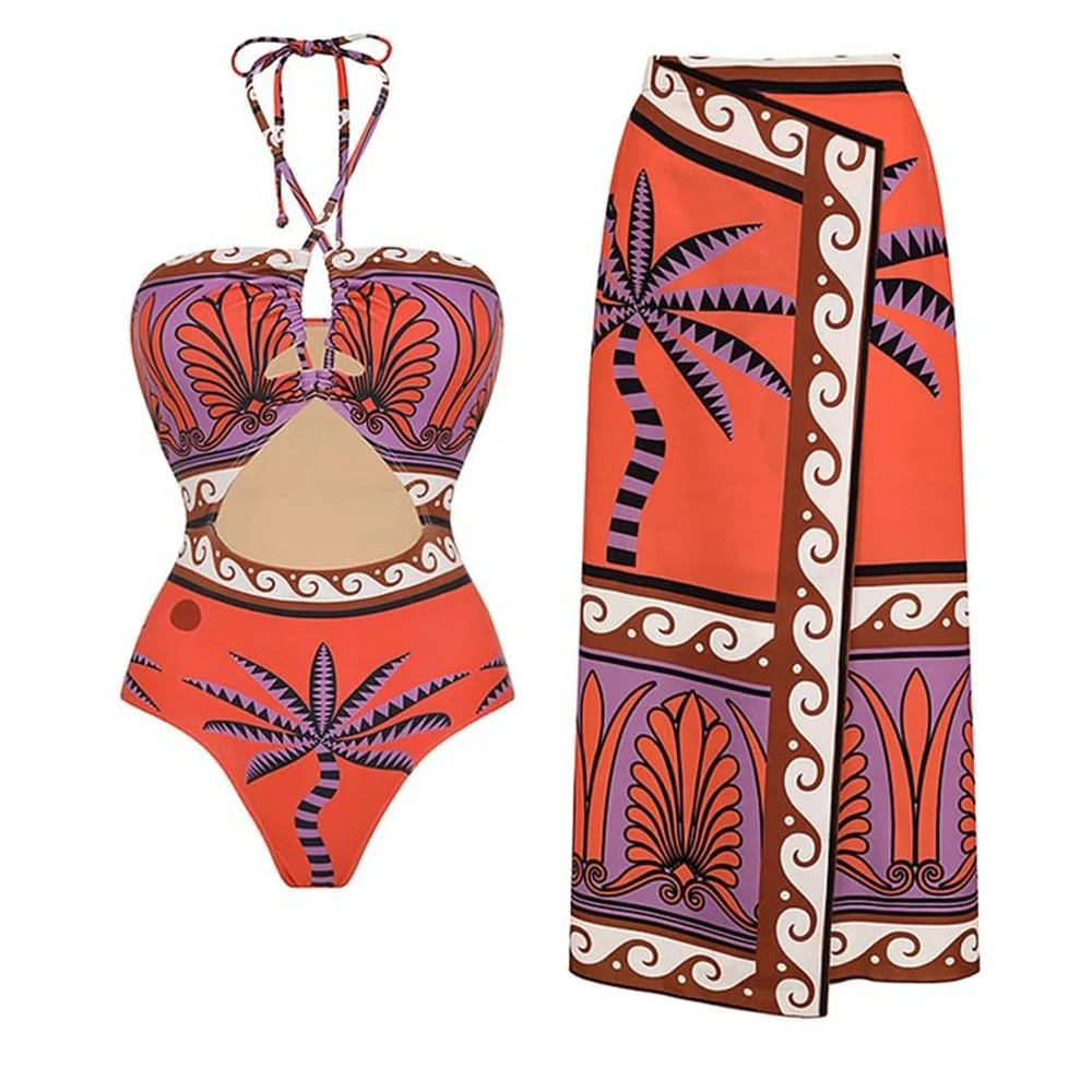 Women's Clothing One Piece Print Swimsuit Summer Bikini Set Beach Style Wear Maxi Dress Slimming Neck Hanging Chiffon Skirt
Women's Clothing One Piece Print Swimsuit Summer Bikini Set Beach Style Wear Maxi Dress Slimming Neck Hanging Chiffon Skirt