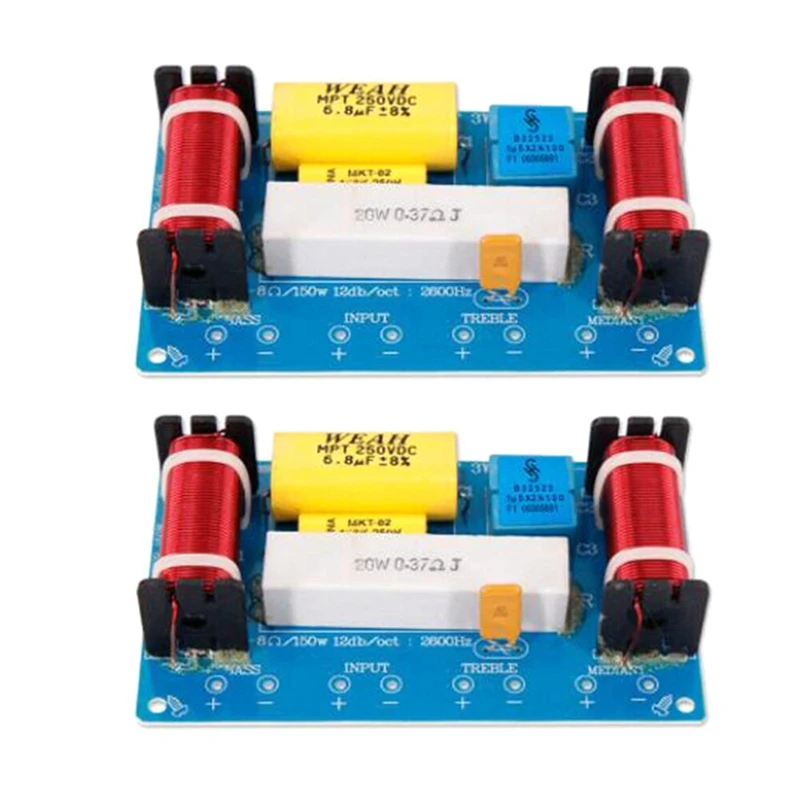 2Pcs 120W 12V Universal Car Auto Speaker 3 Way Audio Frequency Divider Loudspeaker 3 Unit Crossover Filters
2Pcs 120W 12V Universal Car Auto Speaker 3 Way Audio Frequency Divider Loudspeaker 3 Unit Crossover Filters