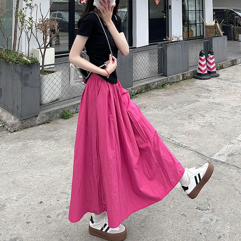 Fashion Solid Color Pockets Folds Sweet Skirts Female Clothing 2024 Summer New Loose Elastic High Waist Casual Skirts
Fashion Solid Color Pockets Folds Sweet Skirts Female Clothing 2024 Summer New Loose Elastic High Waist Casual Skirts