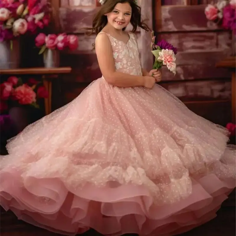 Customized Pink Flower Girl Dresses for Wedding Lace Appliques Sleeveless Floor Length First Communion Kids Birthday Party Gowns
Customized Pink Flower Girl Dresses for Wedding Lace Appliques Sleeveless Floor Length First Communion Kids Birthday Party Gowns