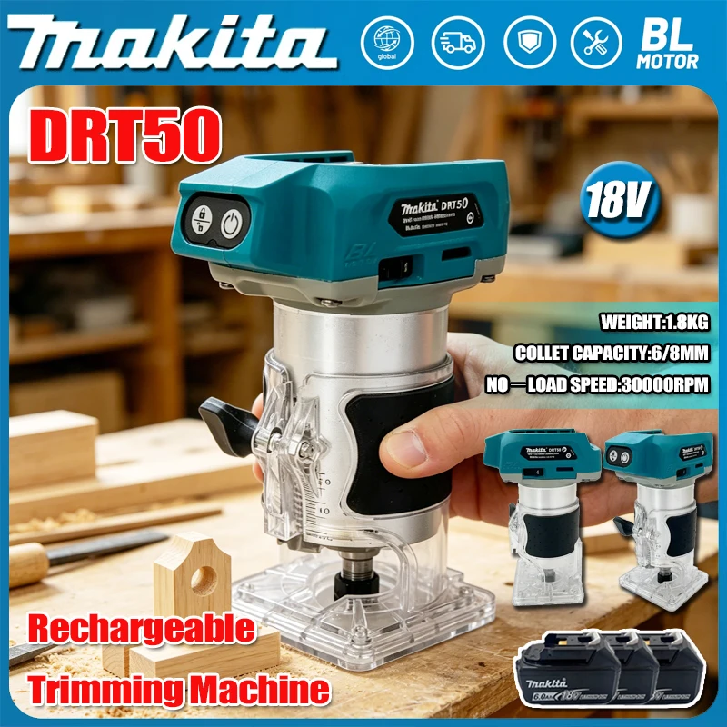 MakitaTrimmer Rechargeable Trimming Machine Brushless Slotting Tool DRT50 Cordless Milling Woodwork Engraving Machine
MakitaTrimmer Rechargeable Trimming Machine Brushless Slotting Tool DRT50 Cordless Milling Woodwork Engraving Machine